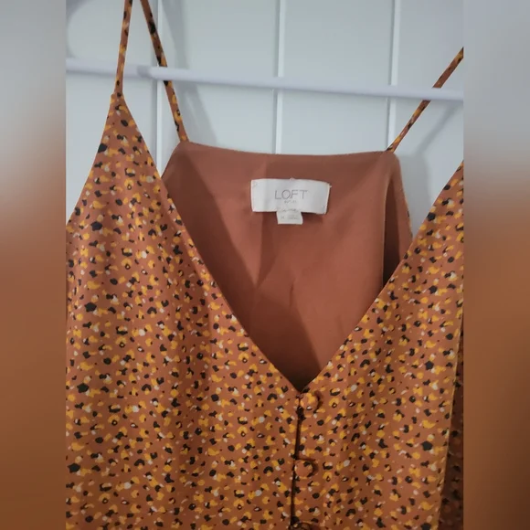 LOFT Orange Floral Sleeveless Camisole Top Meduim - Picture 2 of 5